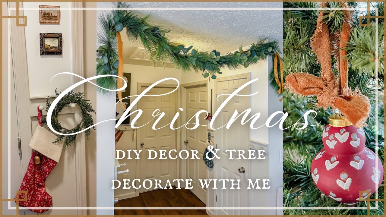 DIY CHRISTMAS DECOR | CHRISTMAS TREE DECORATE WITH ME | ENGLISH COTTAGE STYLE DIY CHRISTMAS DECOR