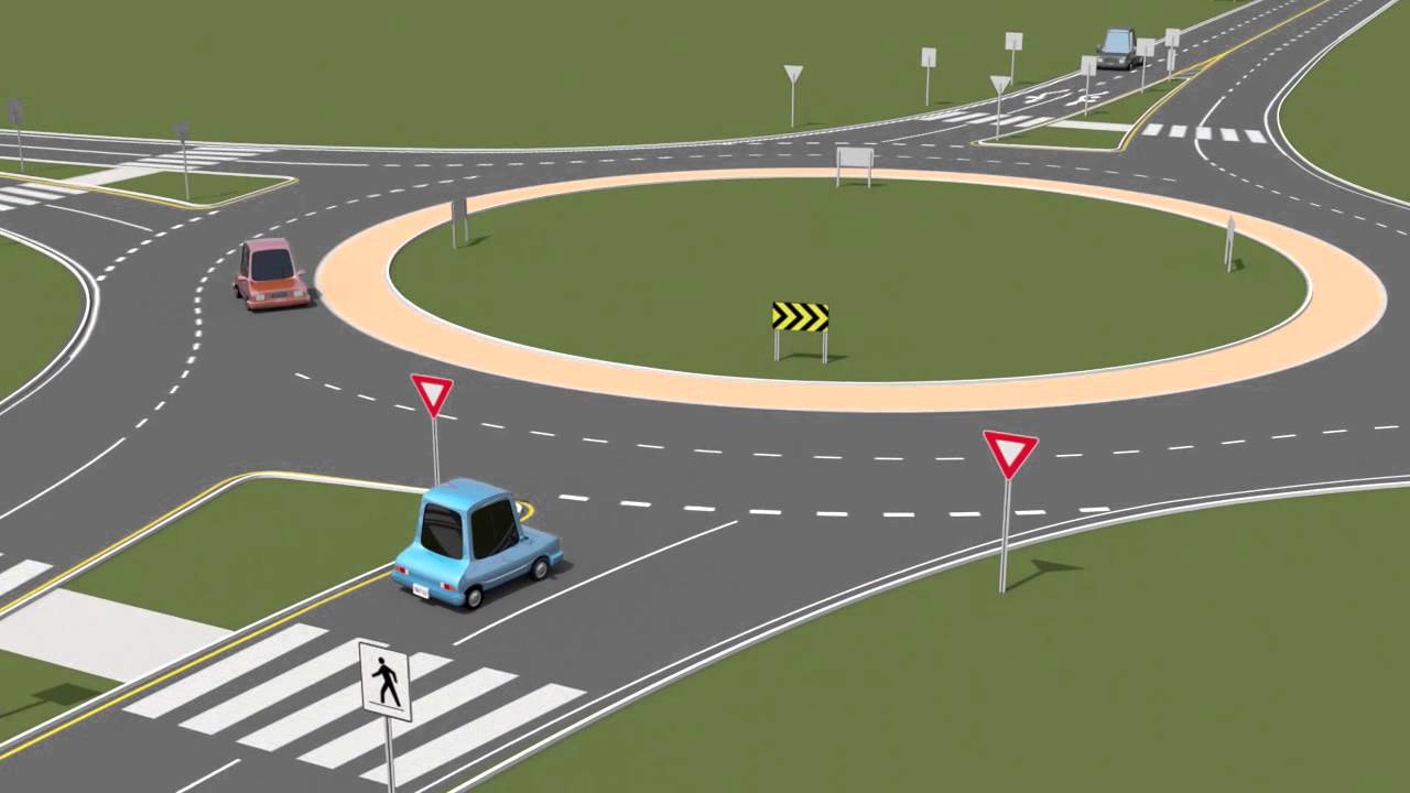 Yield, Enter and Exit Roundabout