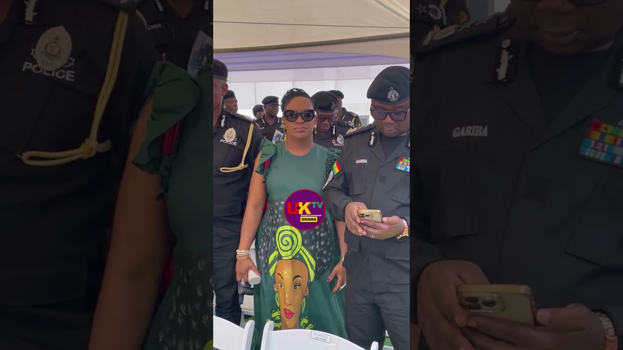 Ghana&rsquo;s CID Boss Lydia Donkor Arrives for the handover of 100 pick-up vehicles to Police Service