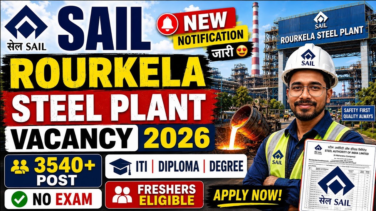 🔥 Rourkela Steel Plant Mega Freshers Hiring 2026 | 3540+ Vacancy | ITI, Diploma & B.Tech
