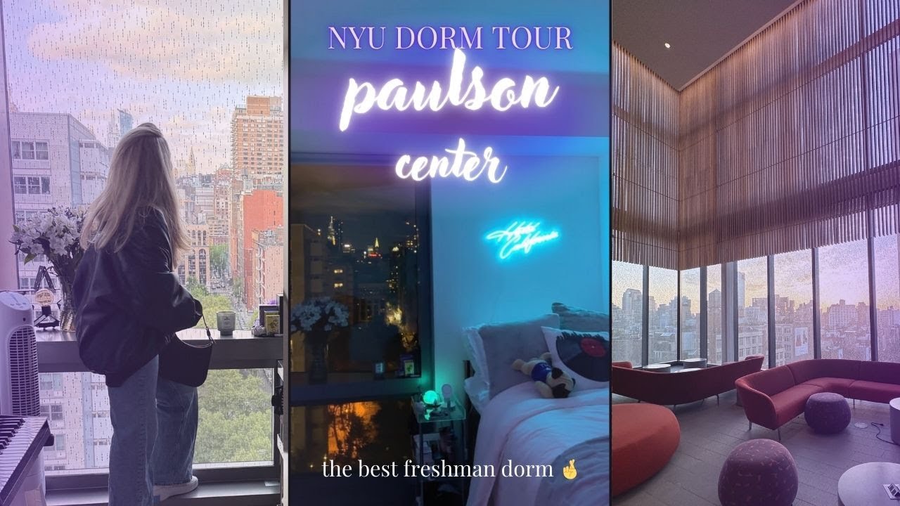 NYU Paulson Center DORM TOUR (single + 2 double suite & full building tour)