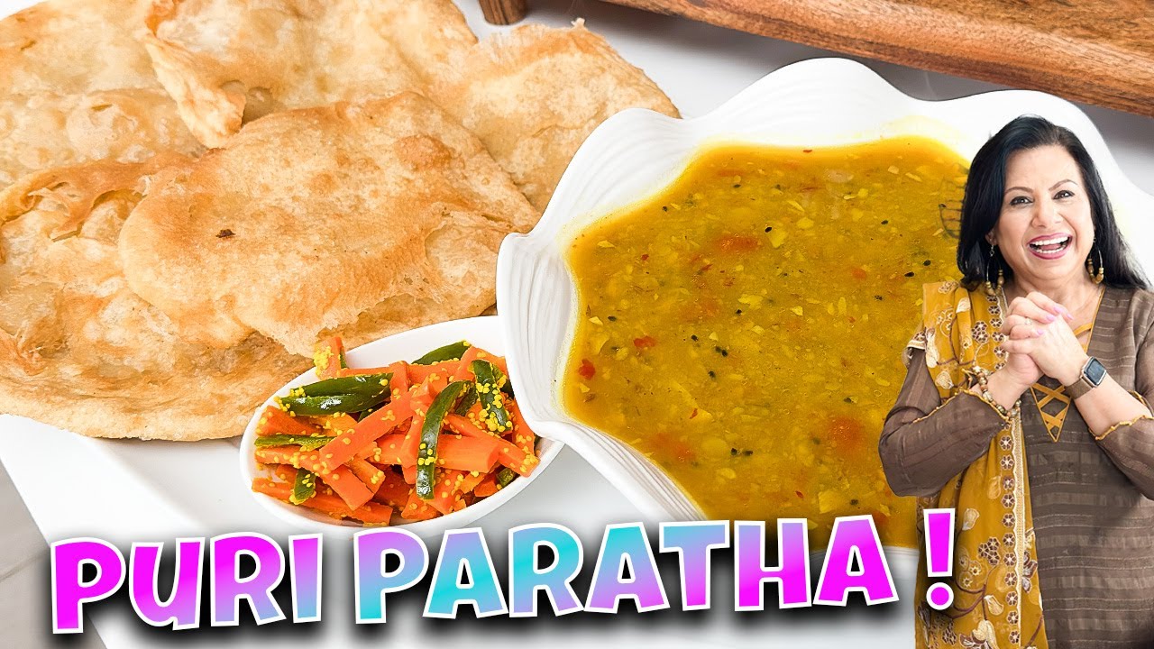 Lachedar Puri Paratha aur Aloo ki Sabzi Recipe in Urdu Hindi - RKK