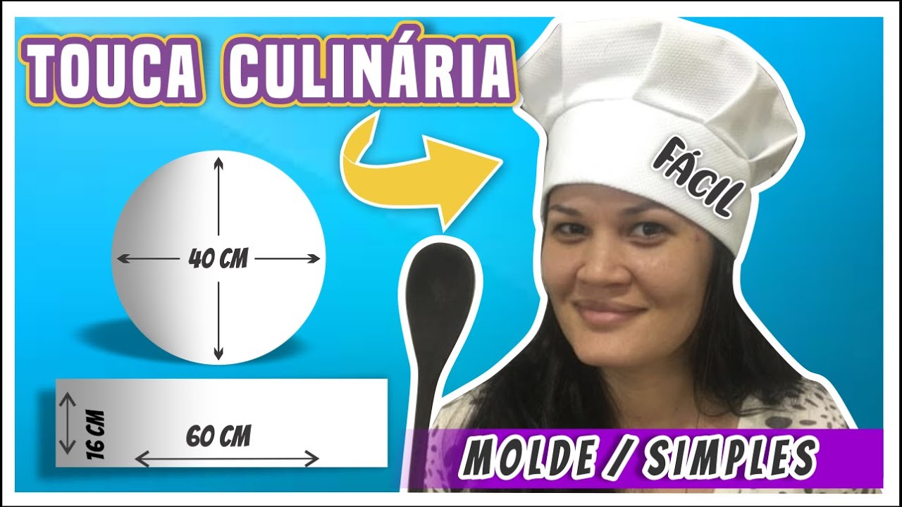 Como fazer Touca Culinária ou Cozinha com Molde Fácil