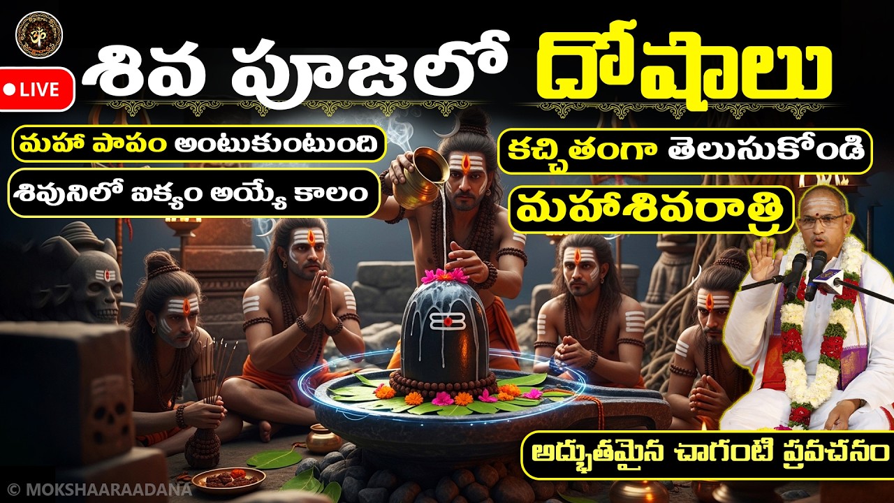 శివ పూజలో దోషాలు🙏మహాశివరాత్రి: పాపాలు అన్ని పోతాయి, శివునిలో ఐక్యం అయ్యే కాలం: చాగంటి ప్రవచనం