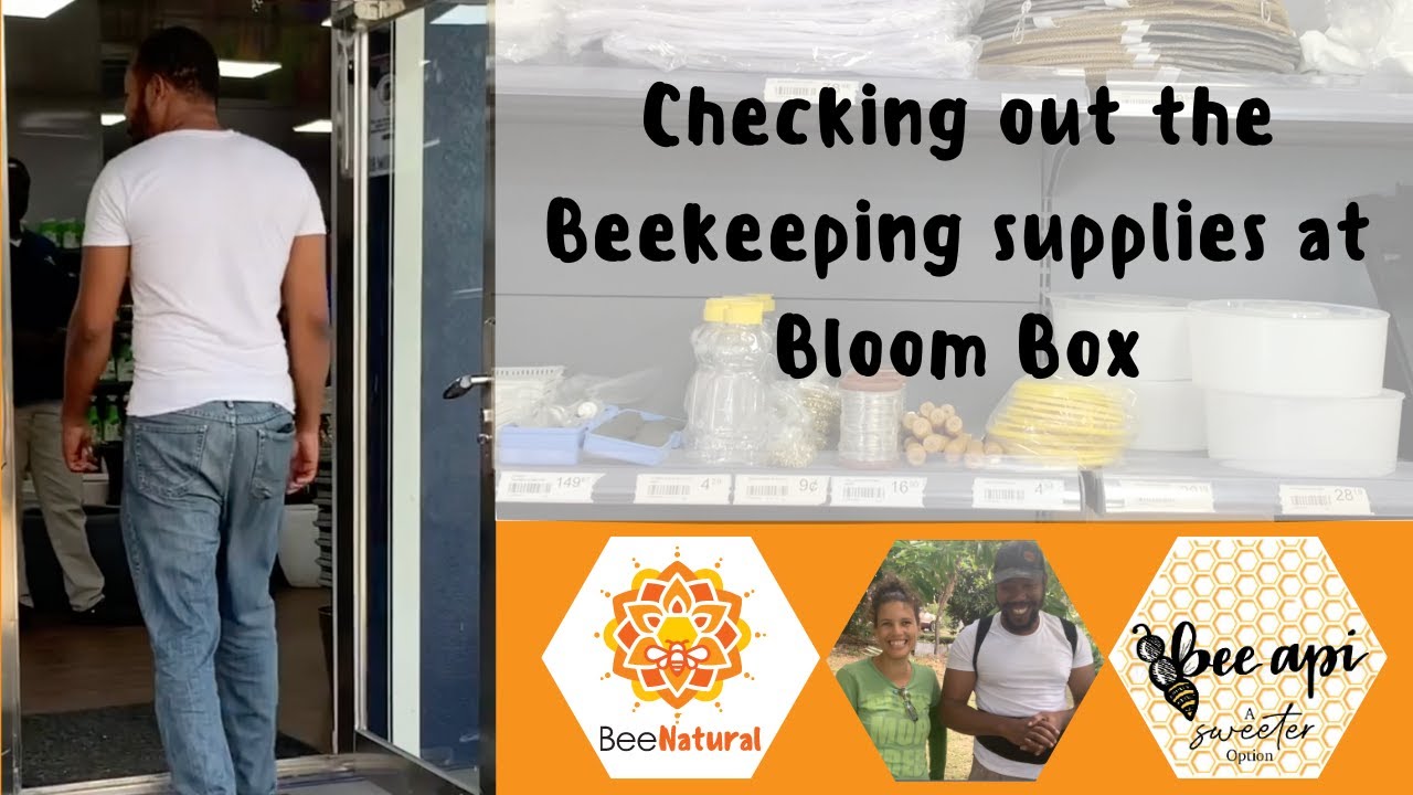 Checking out the Beekeeping supplies at Bloom Box, Dominica
