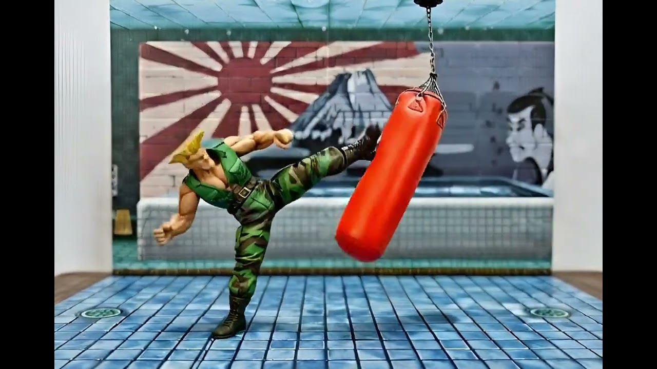 가일이 샌드백을 찬다. 피규어 액션 연출#스트리트파이터 #가일 #샌드백 #피규어 #StreetFighter #Guile #FigureAction #ストリートファイター #ガイル