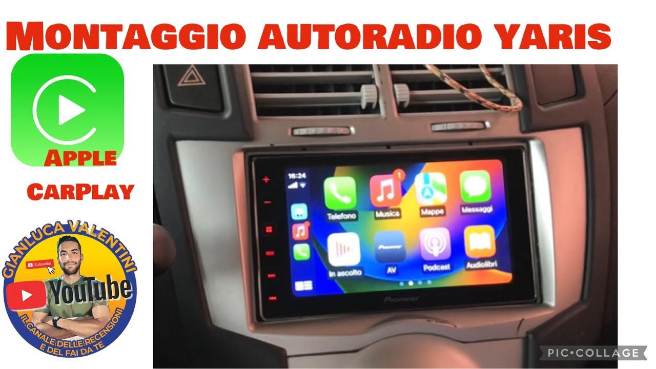 montaggio autoradio 2 din toyota yaris