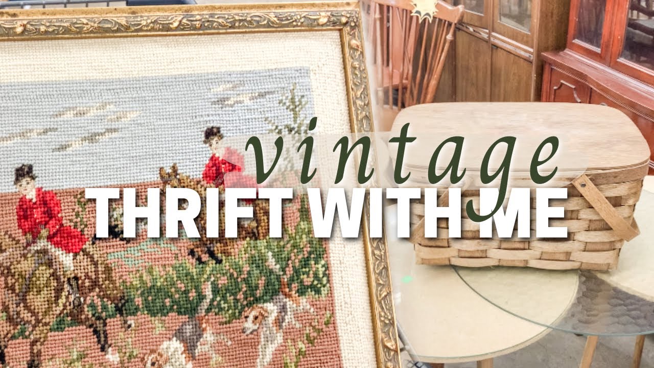 THRIFT WITH ME FOR VINTAGE DECOR + HAUL! | Antique Farmhouse & Cottage Decor