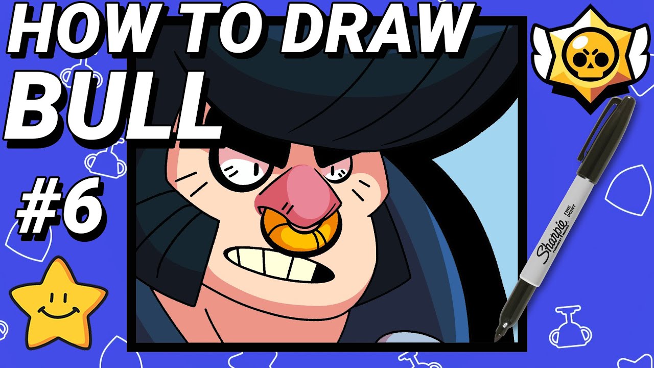 HOW TO DRAW BULL ICON BRAWL STARS