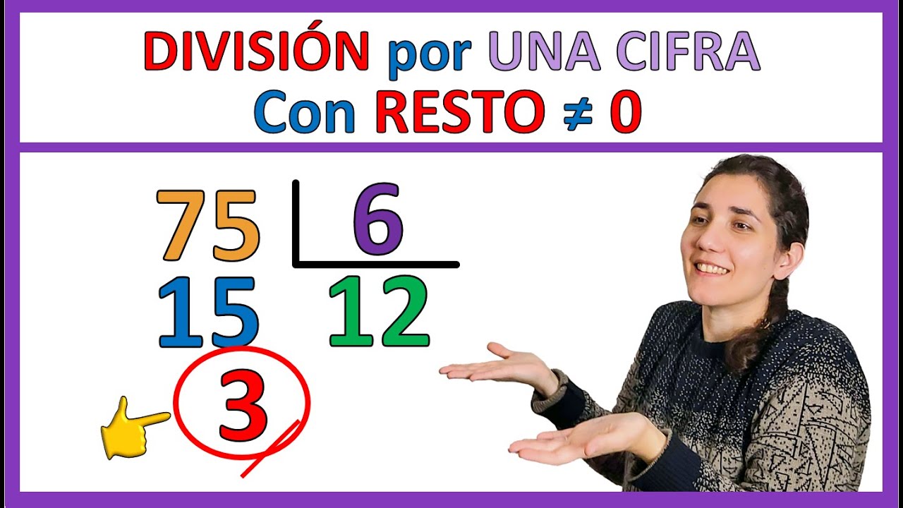 📌 DIVISIÓN por 1 CIFRA con RESTO distinto de CERO | Aprendiendo Matemática