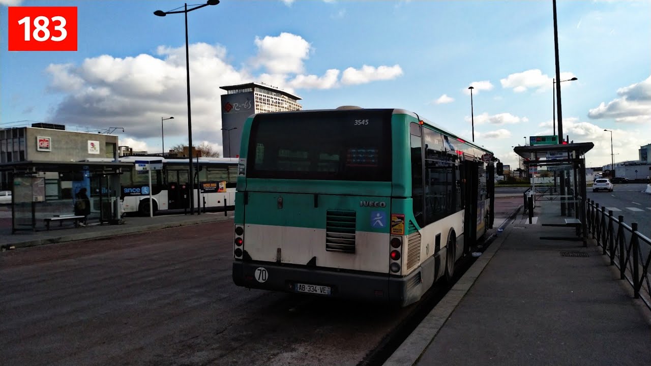 RATP BUS 183 Irisbus CitelisLine €3 trajet de Marché International de Rungis à Thiais Grands-Champs
