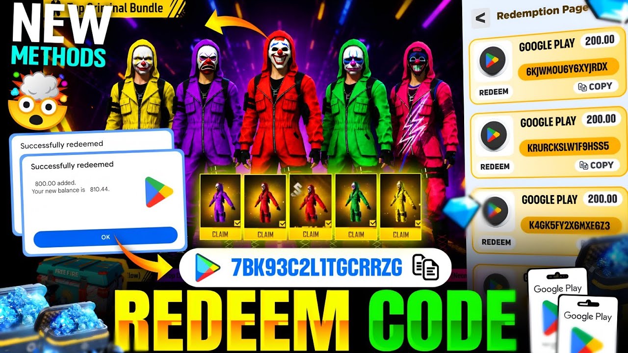 FREE REDEEM CODES INSTANT 🤩 | 800 REDEEM CODE FREE | HOW TO GET GOOGLE PLAY STORE REDEEM CODES FREE