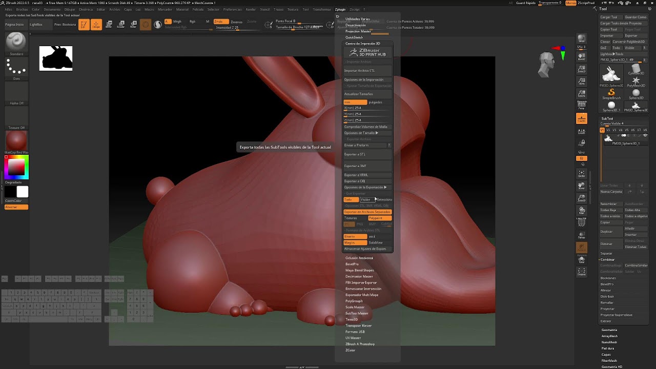ZBrush: Preparar para imprimir
