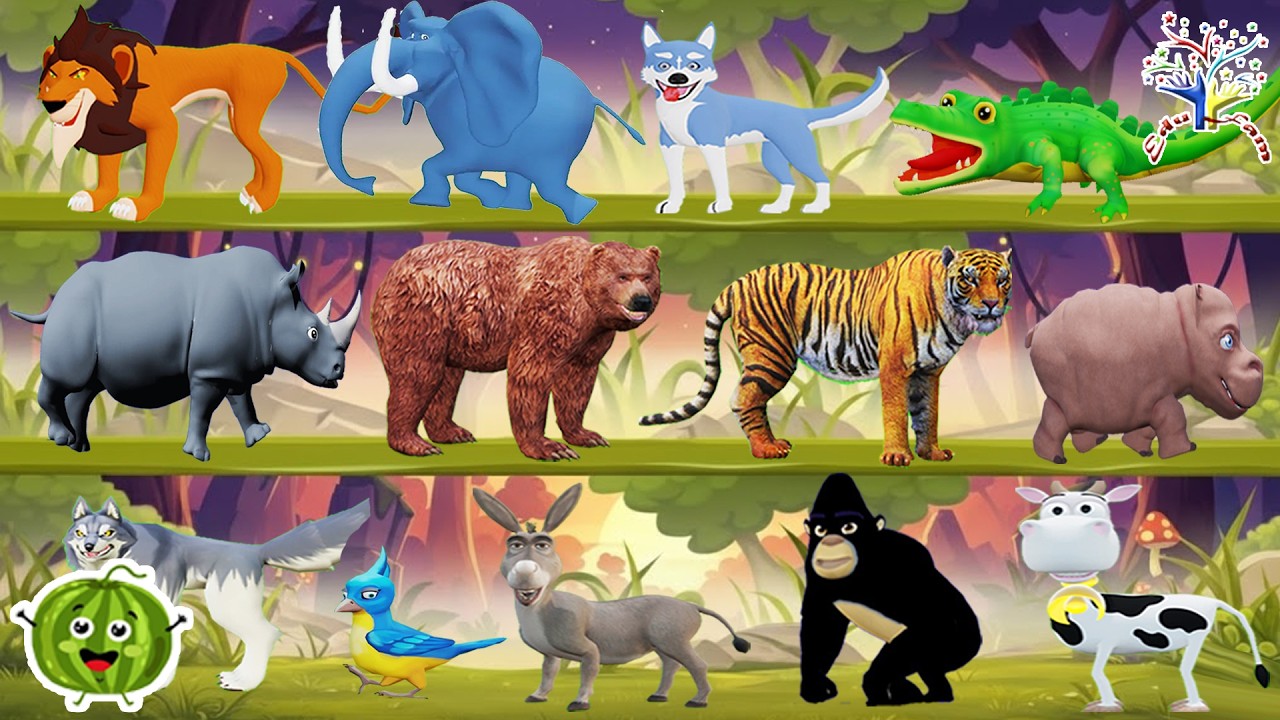 The Animal Sounds Song AOBAE1 || Kids Nursery Rhymes | Best Learning Song For Kids |  EduFam ~