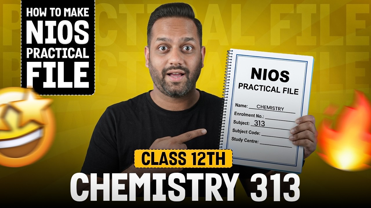 NIOS Chemistry Class 12 Practical File 2026 | NIOS Chemistry 313 Practical File/Lab Manual