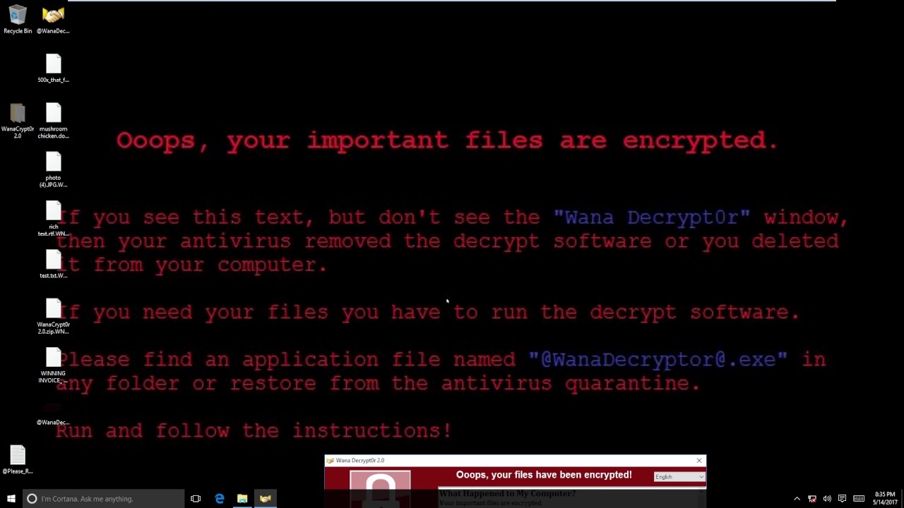 Live demo of Trojan Ransom WannaCrypt WanaCrypt0r 2 0 WannaCry, NHS Ransomware