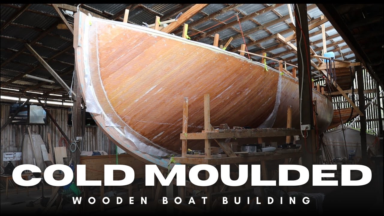 Half way done and just getting started! Epoxy Resin primer coat on a cold moulded wooden boat EP 74