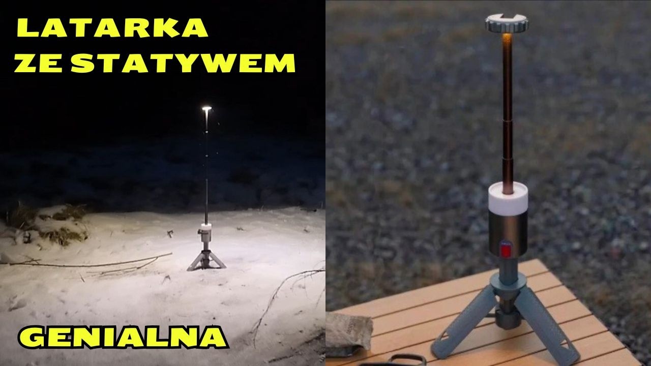 Latarka IPRee z pilotem i statywem 🔦 Idealne oświetlenie do biwaku i vanlife
