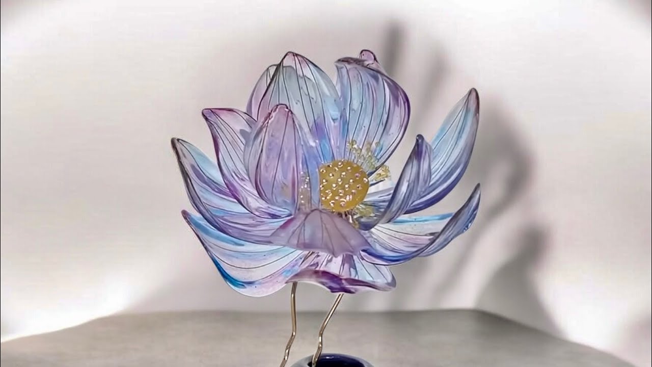 DIY [Wire Flower/Resin Art / Dip Resin] How To Make Lotus Hair Pin  #resinart#fyp #resinflowers #art