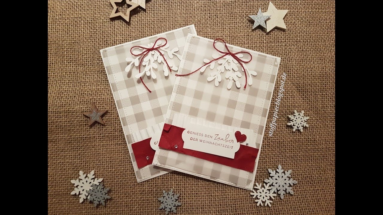 Weihnachtliche Karte im Country-Stil