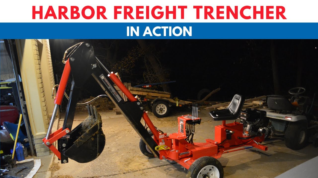 1 Sure way to kill internet - Harbor Freight backhoe trencher at work 62365