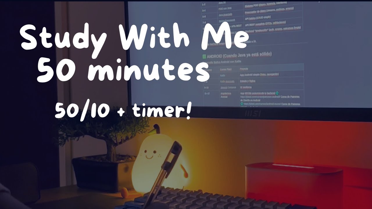 Study With Me 50/10 | Pomodoro Night Study | Lofi Music 🌙