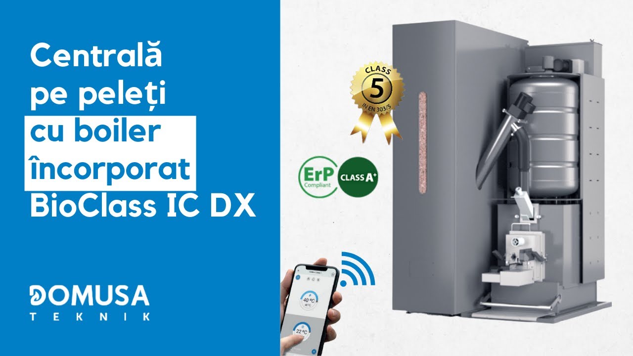 Centrala pe Peleti BioClass IC DX cu boiler ACM incorporat | Domusa Teknik