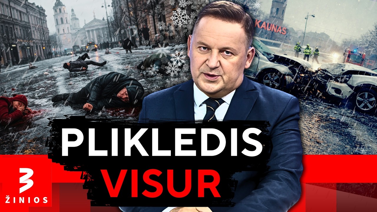 Gatvės virto čiuožykla: lijundra, traumos ir artėjantis -28 laipsnių speigas