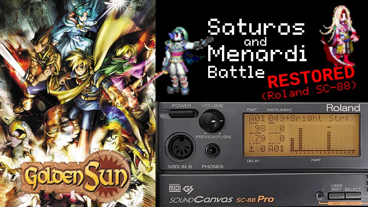 Saturos and Menardi Battle (Restored - Roland SC-88) - Golden Sun