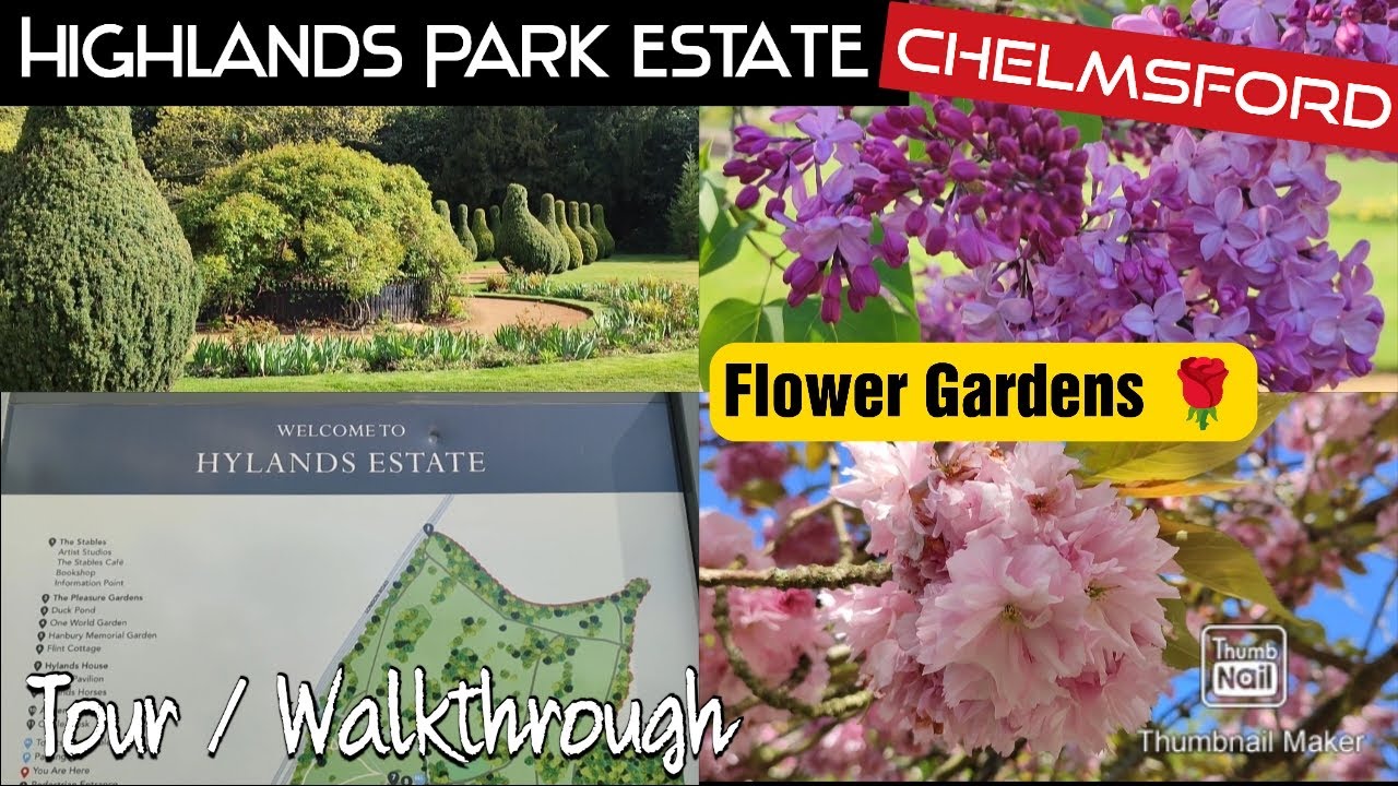 Hylands Park Chelmsford - Tour Walkthrough Flower Gardens 🏡🌼🌸 Fountain ⛲Highlands Estate