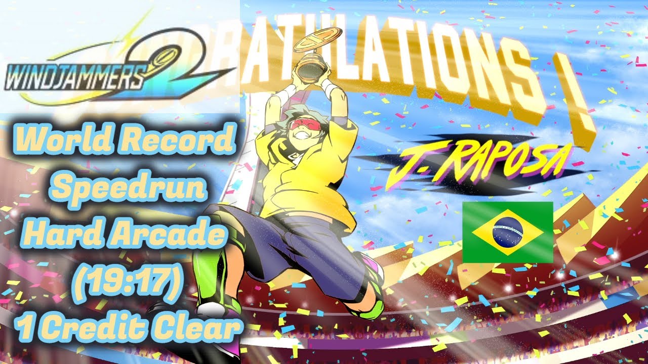 Windjammers 2 Speedrun (Hard) Arcade Mode (19:17) 1CC Former World Record J. Raposa PSN Flying Disc