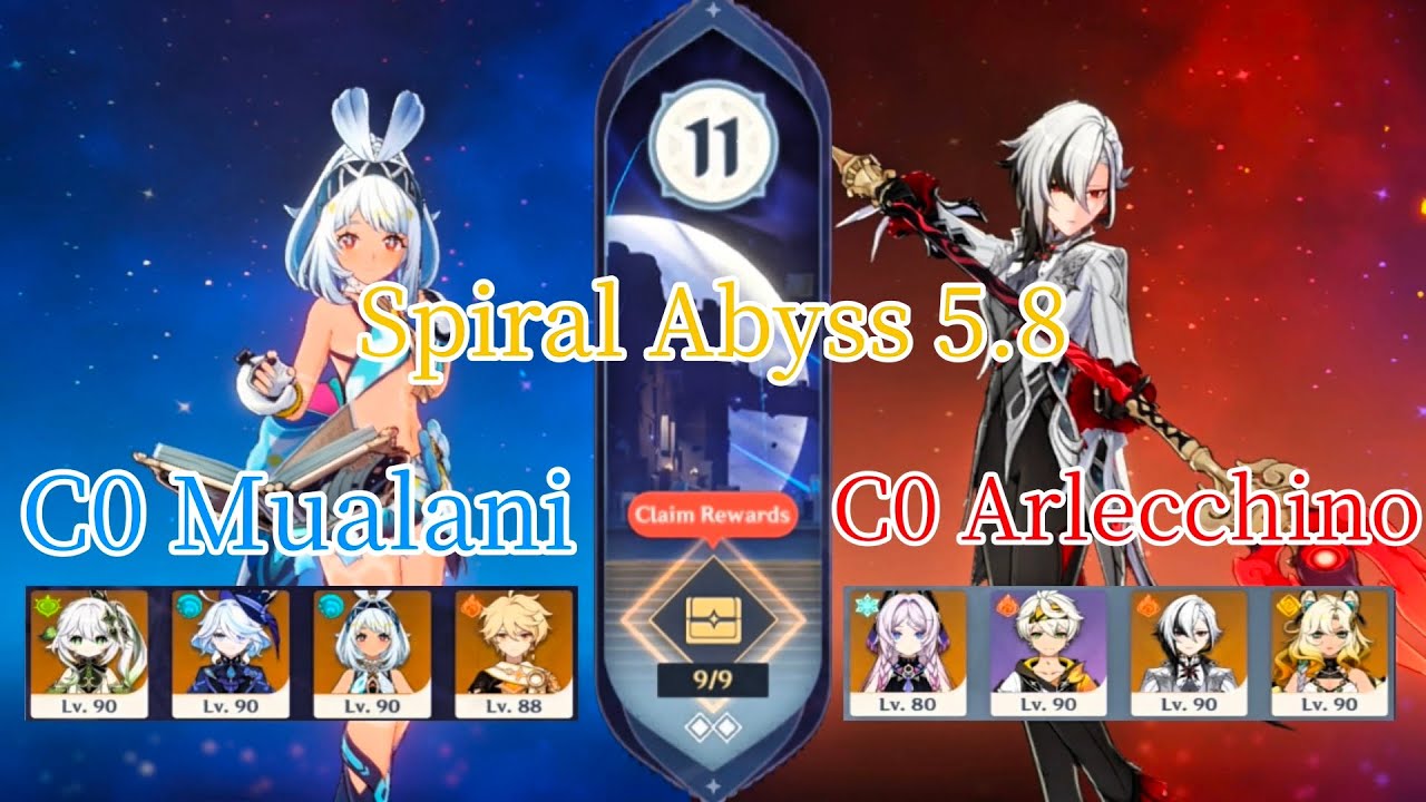 New Spiral Abyss 5.8 | Floor 11 | C0 Neuvillette & C0 Arlecchino | F2P Build | Genshin Impact