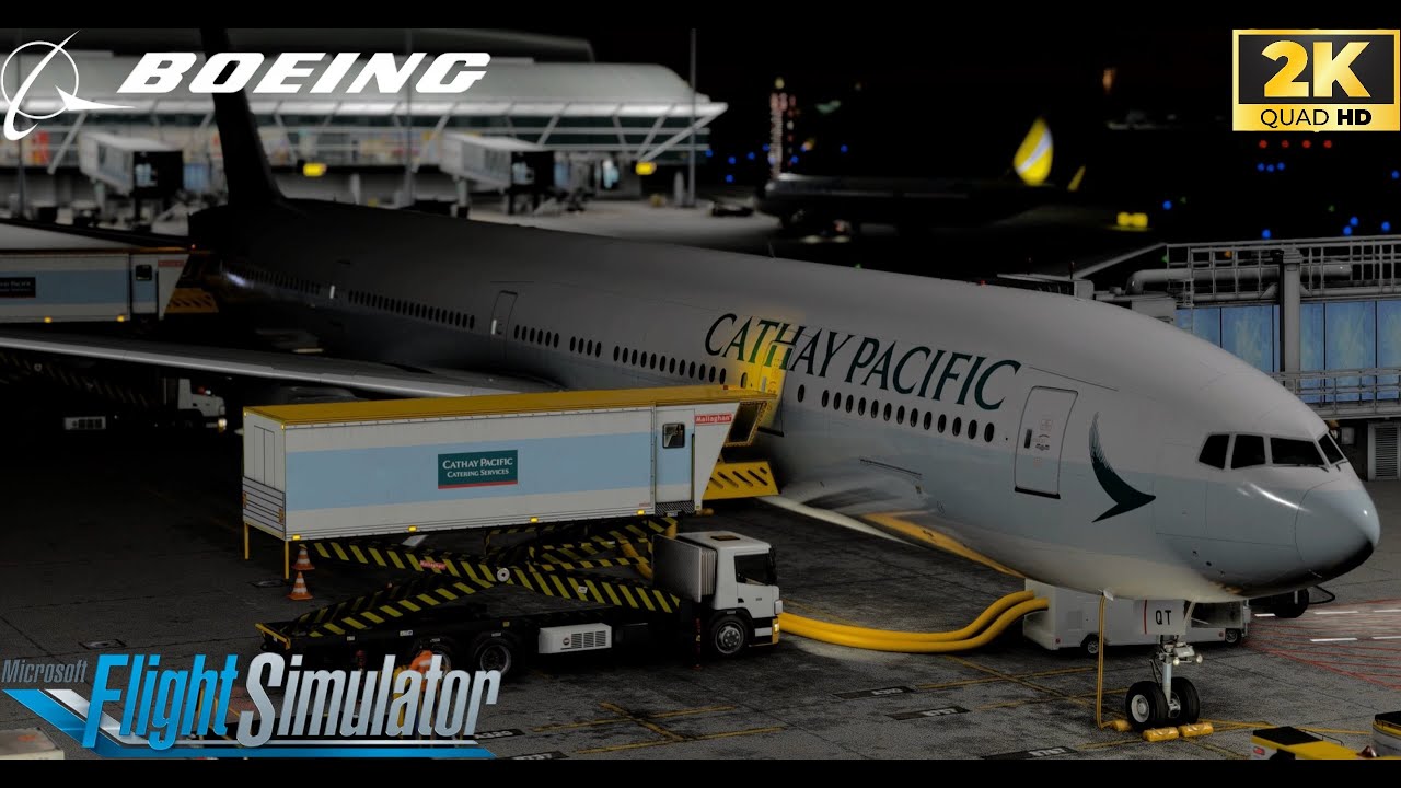 Cathay Pacific BOEING 777-300ER Full Flight - PMDG 777-300ER -Hong Kong to Los Angeles