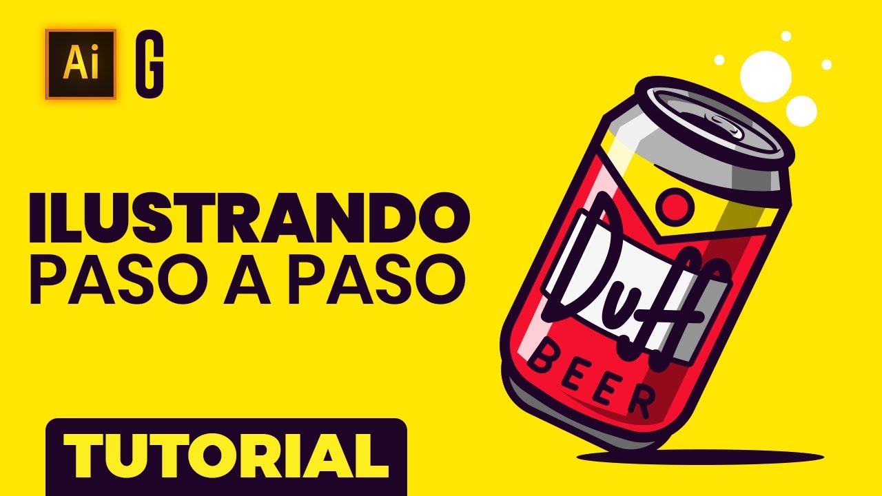 Illustrator Tutorial | Ilustrando Paso a Paso una lata Duff | Drawing Step by Step