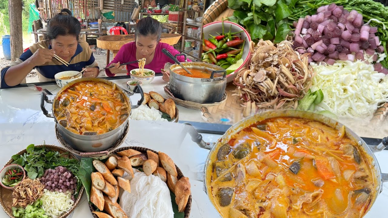 ដេីរផ្សាទិញទា ធ្វេីម្ហូបសម្លរការី ញាំជុំបងប្អូន {របៀបធ្វេីសម្លការីទាកាប៉ា ញាំជា១នំបញ្ចុក}#ahmey
