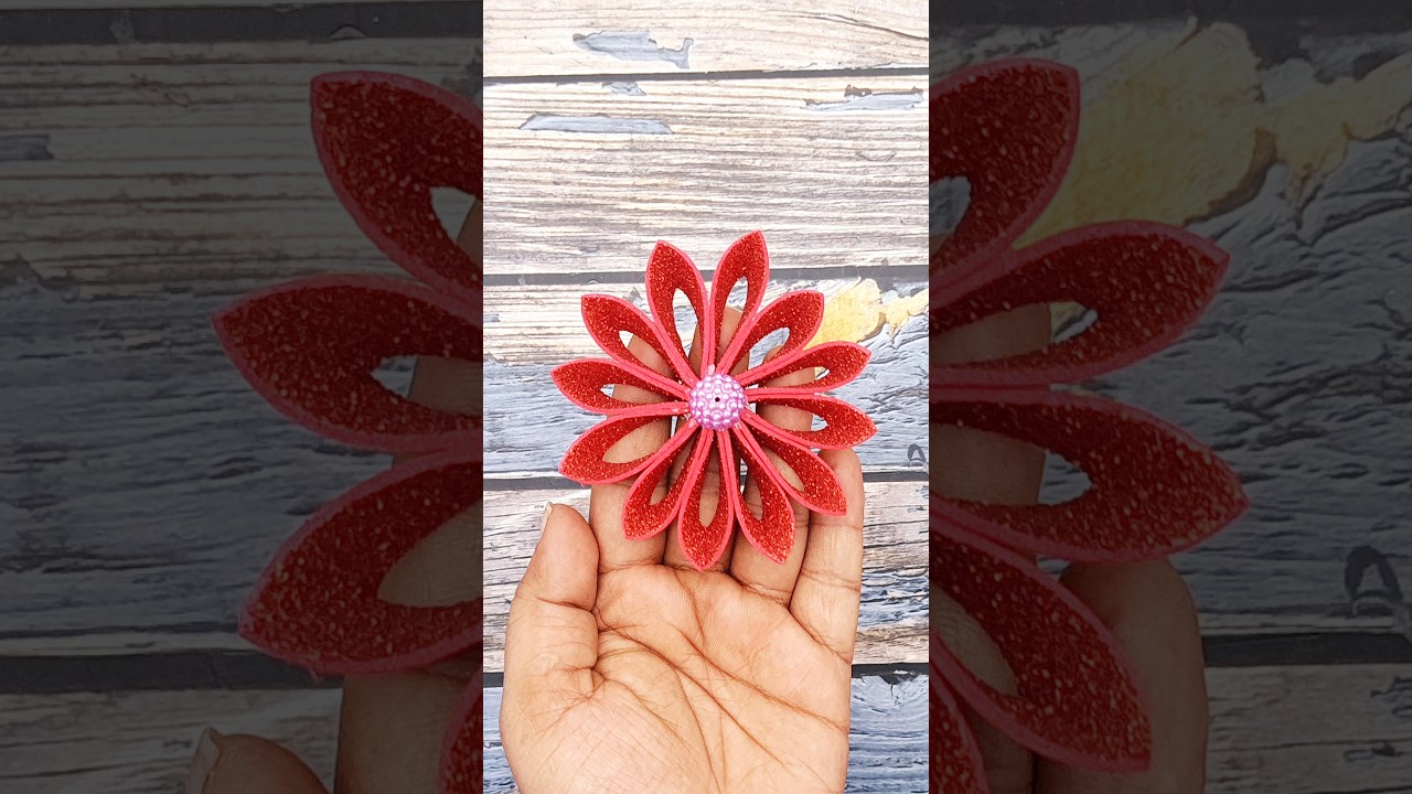 Glitter Foam Paper Flower - Easy Home Decoration Ideas