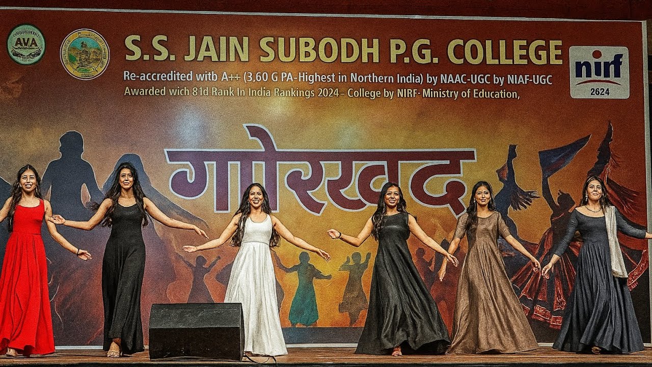 GIRLS PERFORMANCE IN SUBODH COLLEGE🔥😊 || FRESHERS PARTY-2025🥳 || SUBODH COLLEGE RAMBAGH JAIPUR💯😊