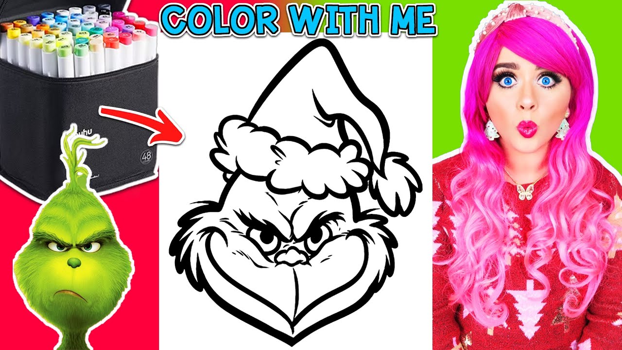 Color The Grinch Cartoon With Me | Ohuhu Art Markers | Color Along With Kimmi