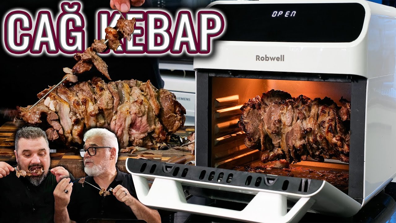 EVDE CAĞ KEBAP HİÇ BU KADAR KOLAY OLMAMIŞTI !!! (Robwell AS29 Çevirmeli Airfryer ile Cağ Kebap )