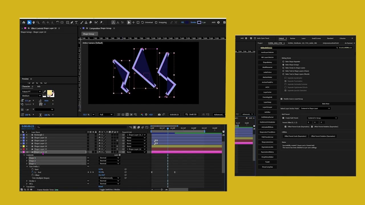 After Effects script - broadcastGEMs Shape Bakery