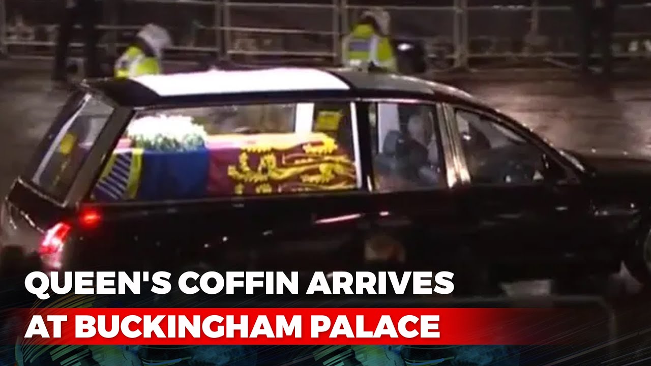 Queen Elizabeth's Coffin Arrives At Buckingham Palace