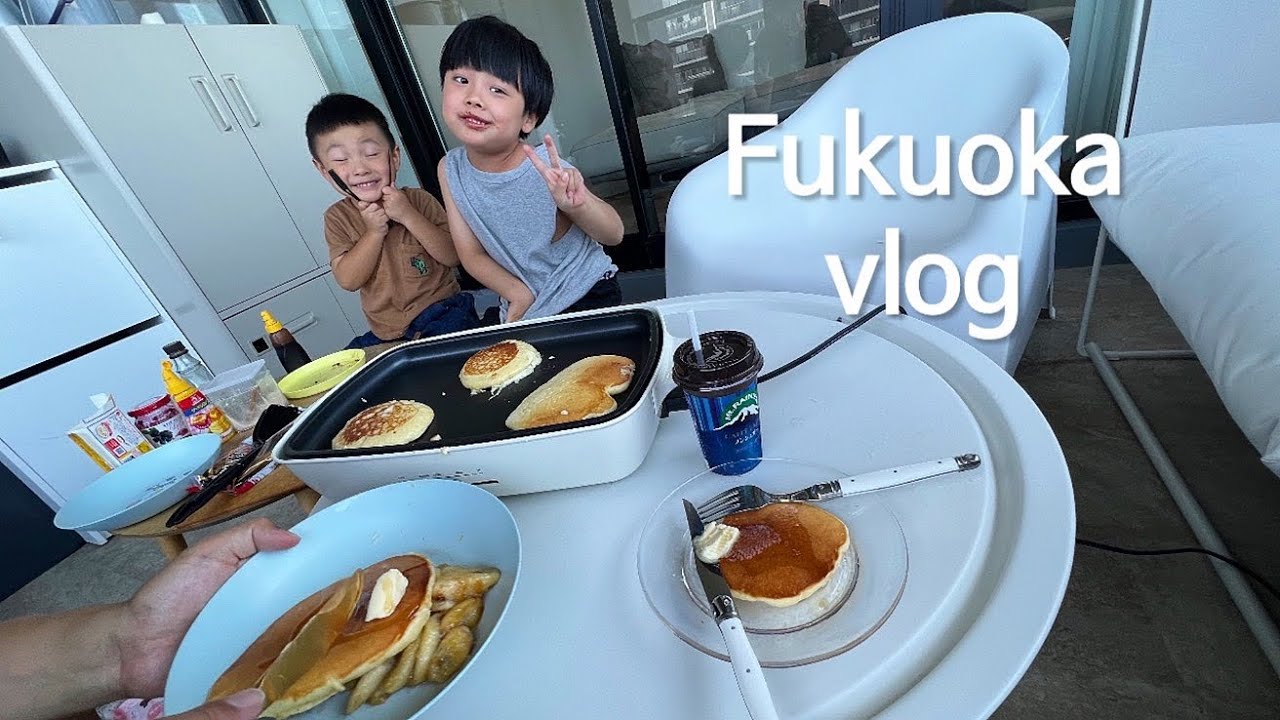 식탁 도착🍽️ 아침에 테라스에서 팬케이크 구워먹고 나무도 사서 집꾸민 후쿠오카일상🌳