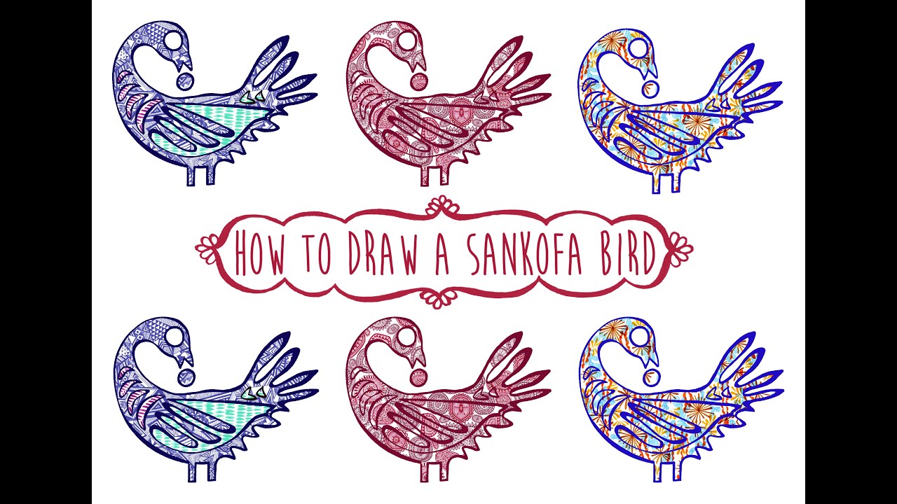 How to draw a Sankofa bird