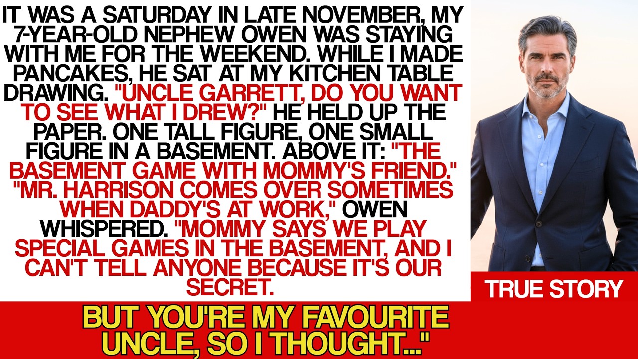 My nephew drew a picture of 'the basement game'... what I found in the babysitter's house...