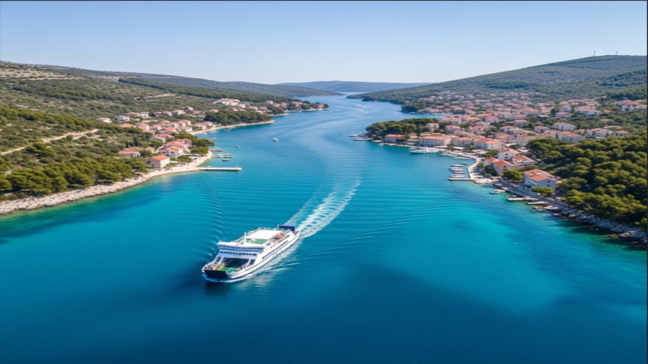 🏝️Ugljan Island Ferry Ride ⛴️ from Zadar 🇭🇷| 4K Boat Tour  August 2023.