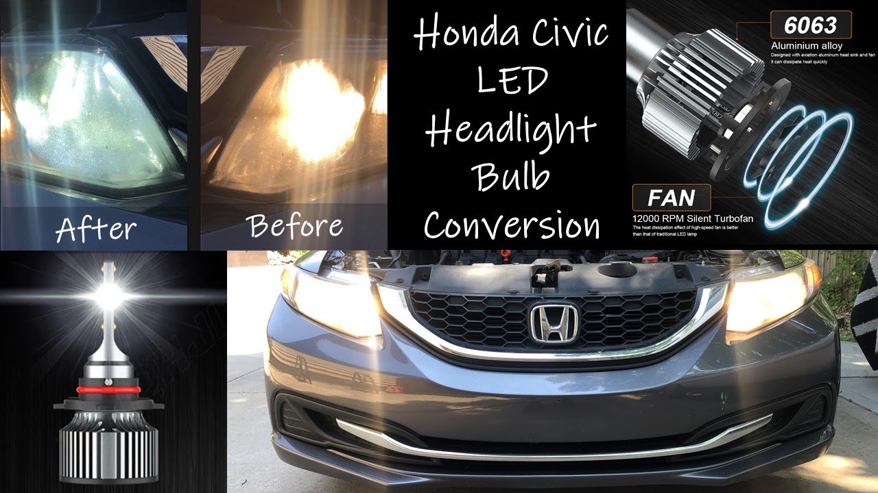 How To Replace '12-'15 Honda Civic Headlight Bulb With LED: Significantly Improves Light Output