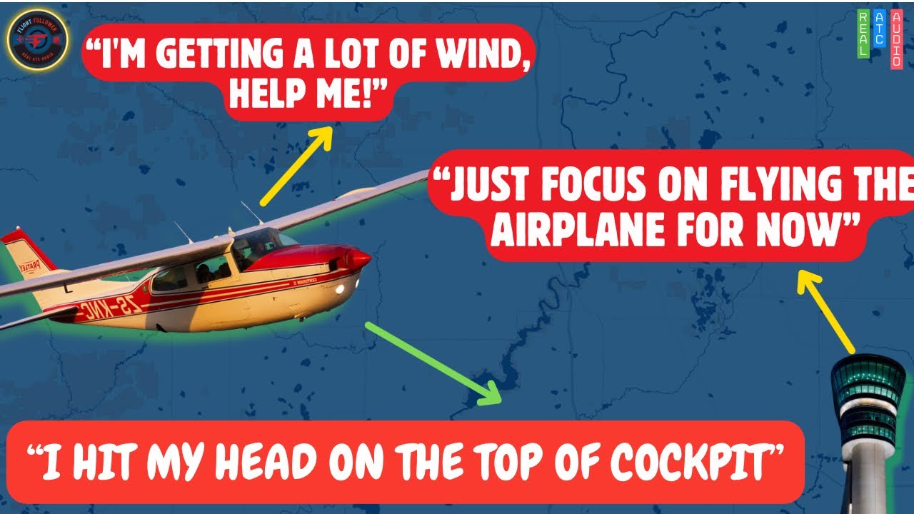INJURED Student Pilot Battles Crosswinds on SOLO | ATC Saves the day! #atc
