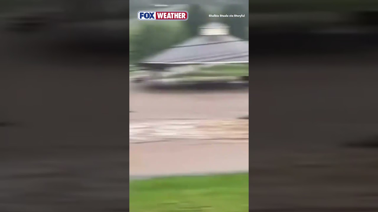 Watch: Torrential rain inundates southern Indiana, turns Lanesville street into river