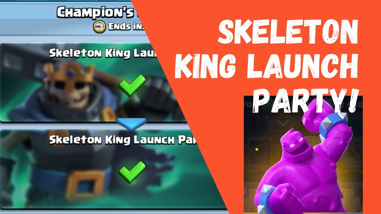 Beating Skeleton King Launch Party with Elixir Golem!!