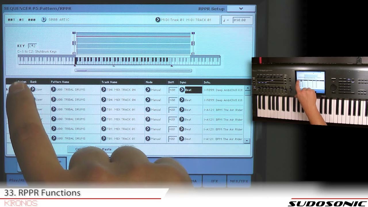 Korg Kronos Video Tutorial - 33: RPPR Functions (Real-time Pattern Playback & Record)